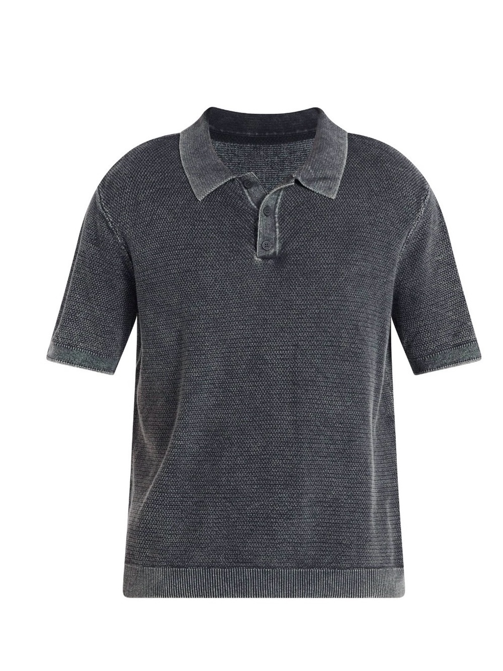 No Boundaries Men's Dark Gray Short Sleeve Knit Polo